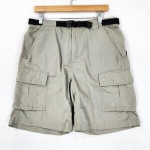 The North Face Shorts Mens Medium Tan Cargo Belted Hiking Outdoor Trail Casual